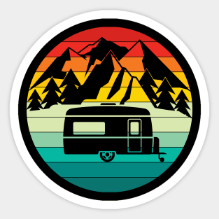 Vintage Sunrise Sunset - Mountain Hiking Camping Trailer Sticker